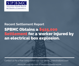 electrical box explosion settlement