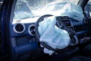 Air bag deployed in car 